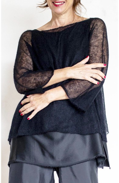 POETICAL SWEATER - Nero Ridondante