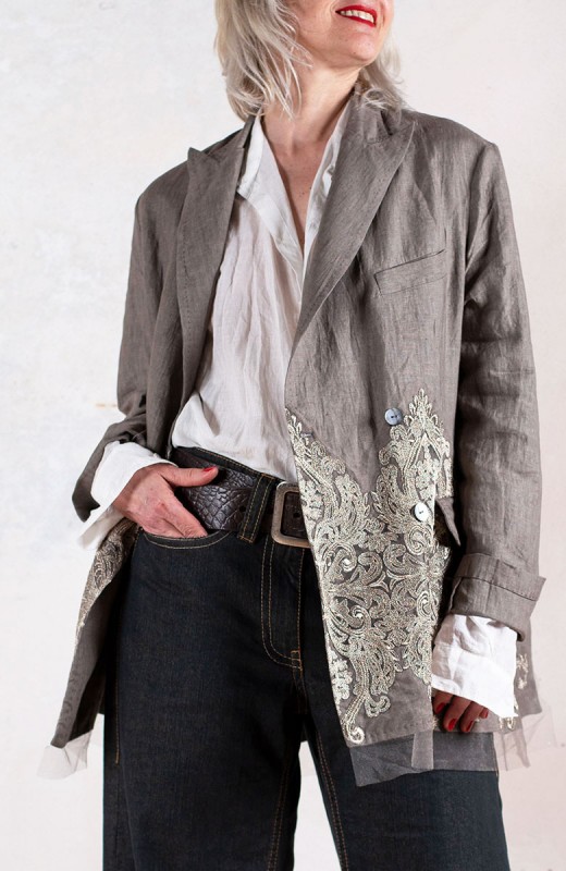 JEWEL LINEN TRAVEL JACKET -...