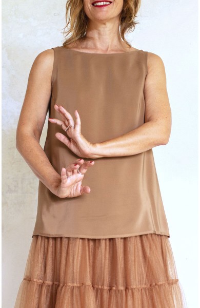 DOUBLE TRAVEL TOP - Tabacco Ambivalente