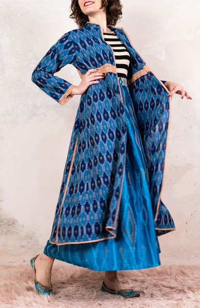 IKAT TRAVEL COAT - Vertigini Blu