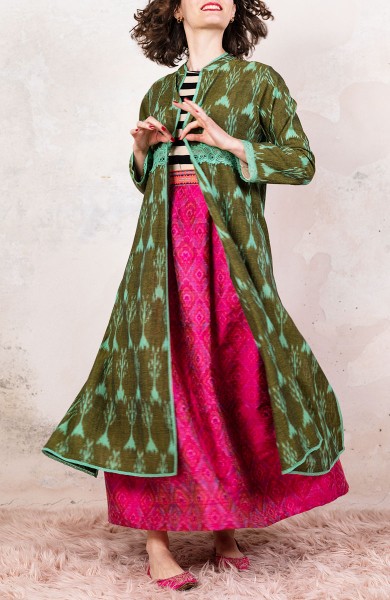 IKAT TRAVEL COAT - Verdeacqua di palude