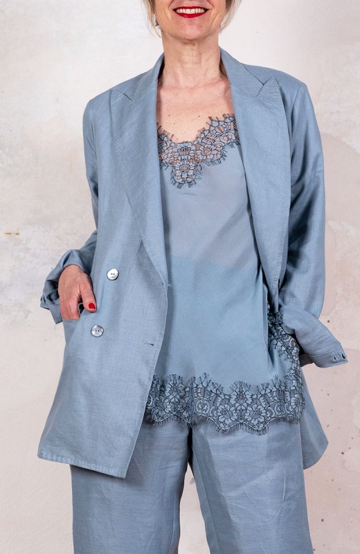 LINEN TRAVEL JACKET - Cielo...