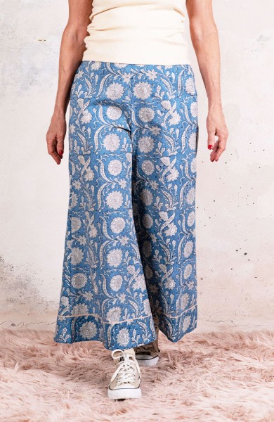 KOLKATA BLOCK PRINT TROMBETTA  PANT - Indian Ski