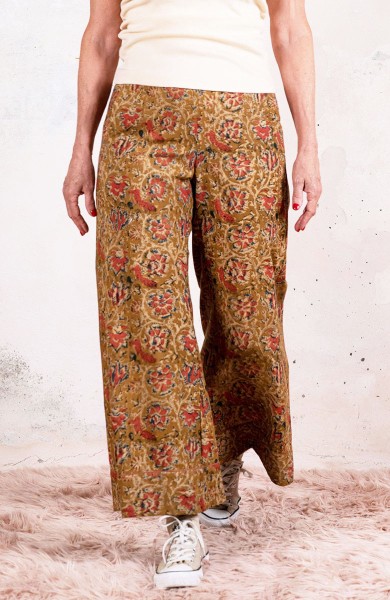 KOLKATA BLOCK PRINT TROMBETTA  PANT - Indian Mustard 1