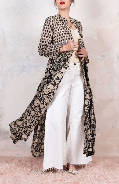 DECO BIJOUX BELT LONG LIGHT COAT - Alveari su Agata Nera