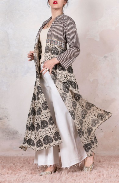 DECO BIJOUX BELT LONG LIGHT COAT - Righine su Agata Muschiata