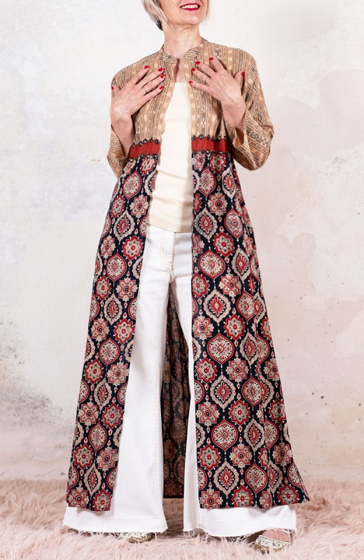 AJARAKH LONG LIGHT COAT -...