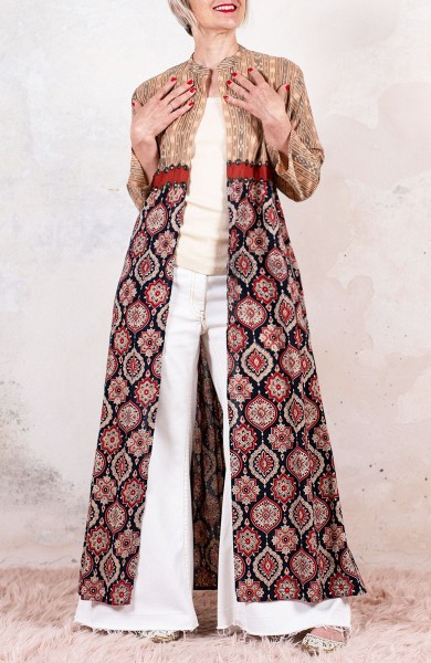 AJARAKH LONG LIGHT COAT - Geometrie su Agata di Fuoco