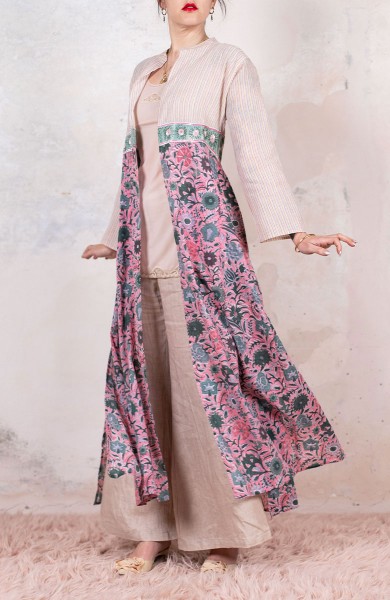 DECO BIJOUX BELT LONG LIGHT COAT - Righine su Rodonite