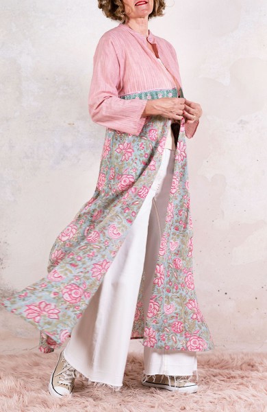 DECO BIJOUX BELT LONG LIGHT COAT - Righine su Acquamarina