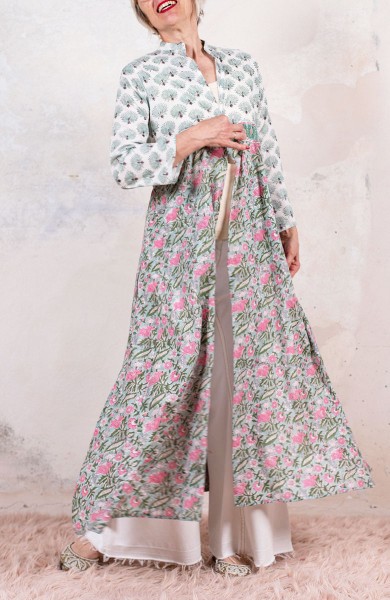 DECO BIJOUX BELT LONG LIGHT COAT - Pavoni su Amazzonite