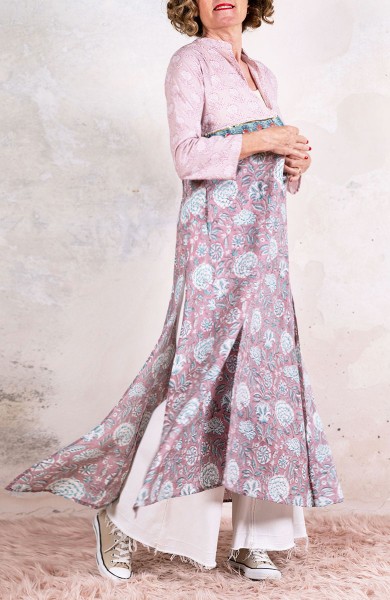 DECO BIJOUX BELT LONG LIGHT COAT - Papaveri su Ametista