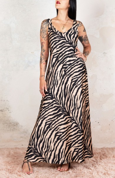 ANIMALIER LONG PERFECTO DRESS - ZEBRA FILOSOFALE