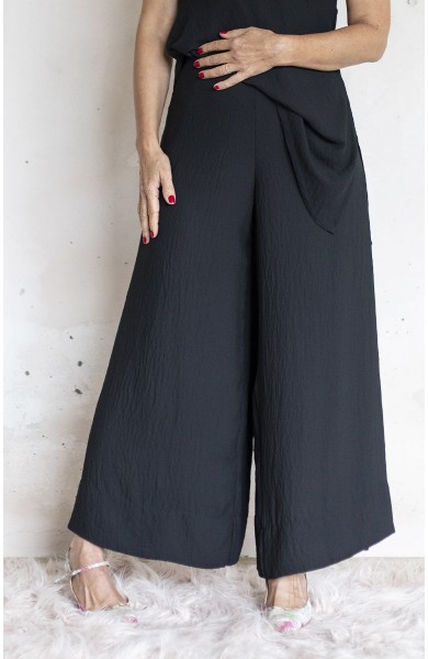 GEORGETTE PALACE PANT - Nero Ridondante