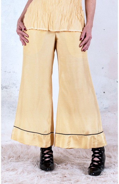 LIQUID TROMBETTA PANT - Vaniglia Increspata